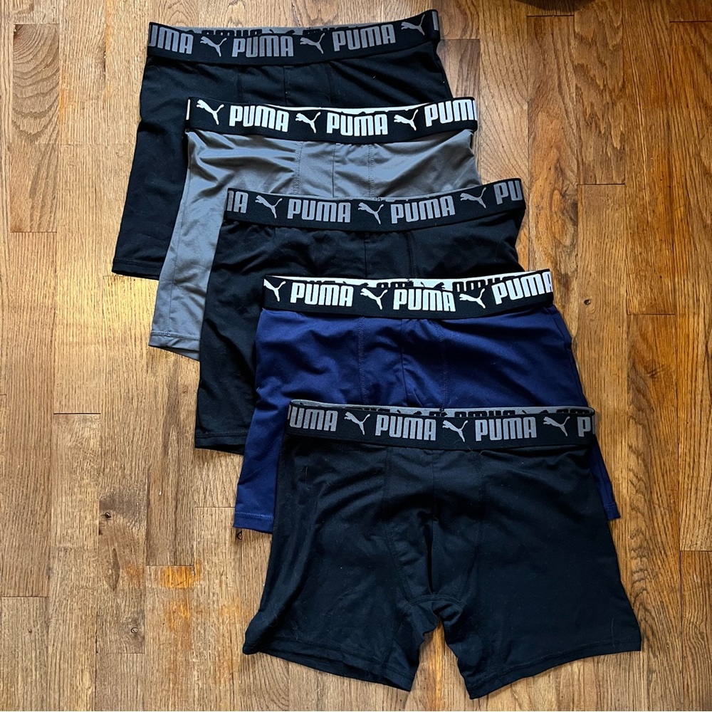 PUMA Men's Boxer Briefs Moisture Wicking Microfiber 5 pack Medium